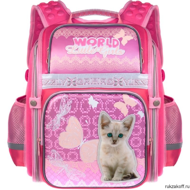 Школьный ранец Grizzly Little kitten Pink Ra-678-1