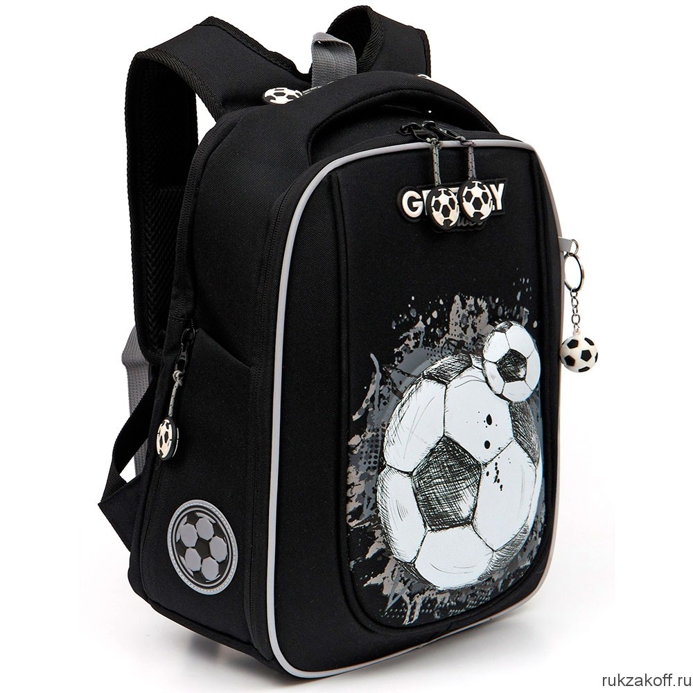 Рюкзак школьный GRIZZLY RAf-393-4 черный - серый