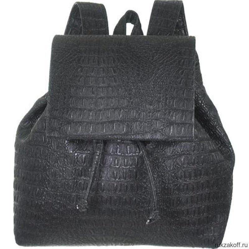 Женский мини рюкзак Asgard Р-5280 Крокодил Черный
