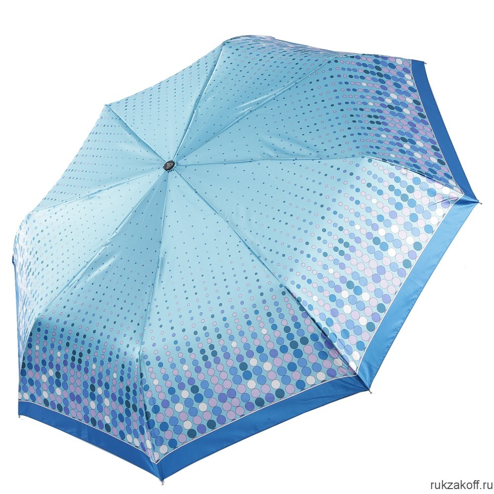 Женский зонт Fabretti UFS0056-9 автомат, 3 сложения,  сатин голубой