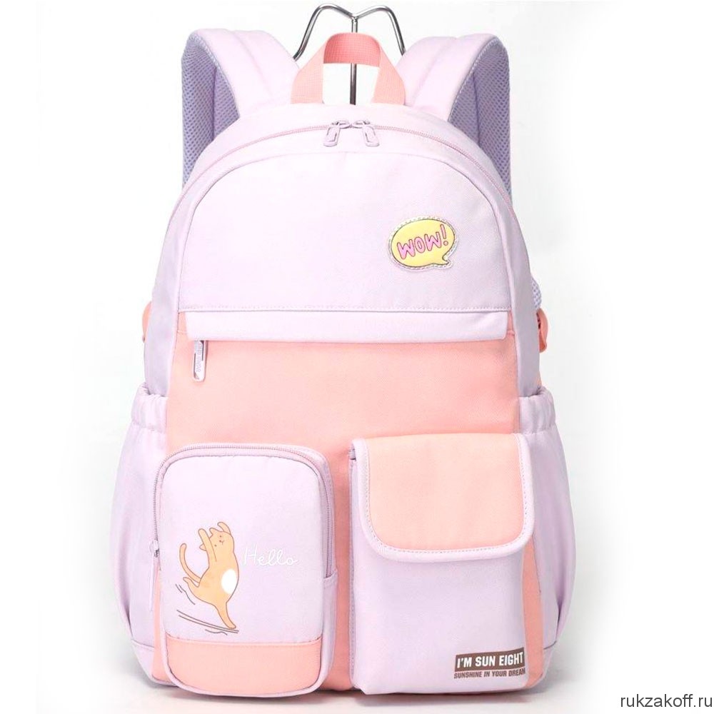 Рюкзак школьный Sun eight SE-8394 фиолетовый/розовый
