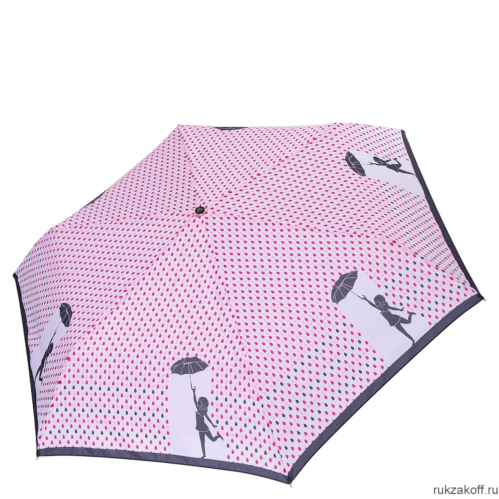 Женский зонт Fabretti MX-18100-11 механический, 3 сложения, эпонж розовый
