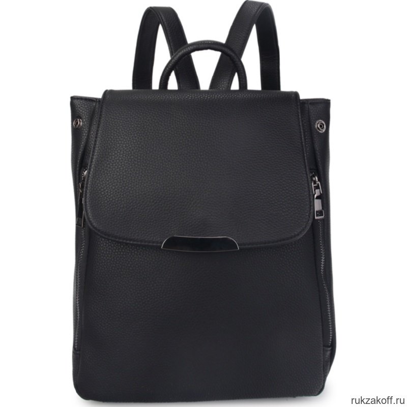 Женский кожаный рюкзак Orsoro d-446 черный