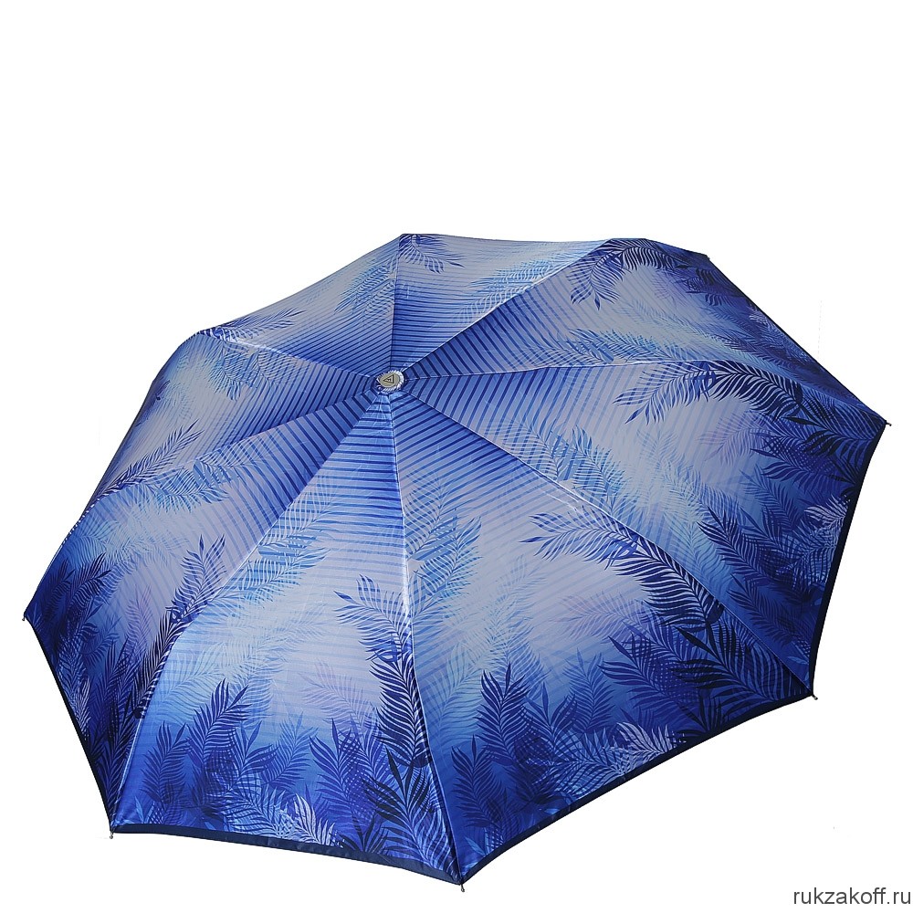 Женский зонт Fabretti L-18105-15 облегченный суперавтомат, 3 сложения, сатин синий