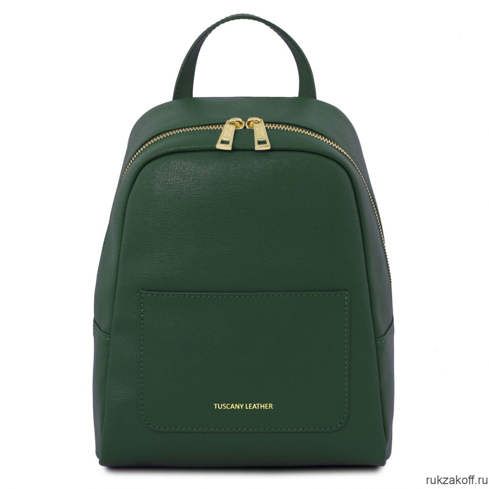 Женский рюкзак Tuscany Leather Small Saffiano leather Forest Green
