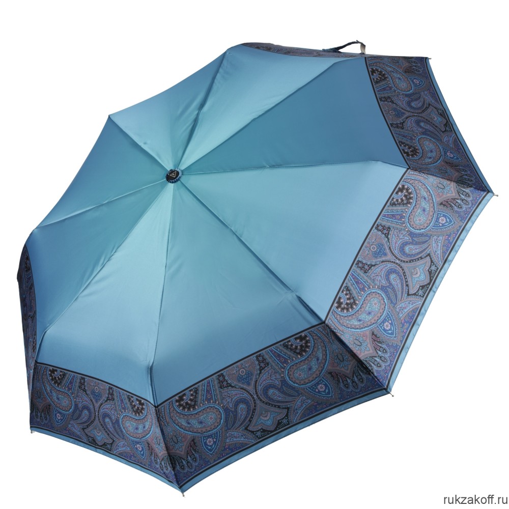 Женский зонт Fabretti UFS0024-9 автомат, 3 сложения, сатин голубой