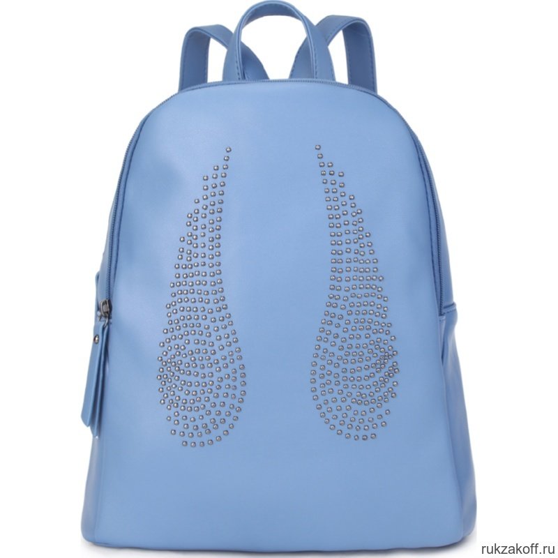 Женский кожаный рюкзак Orsoro d-458 голубой