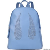 Женский кожаный рюкзак Orsoro d-458 голубой