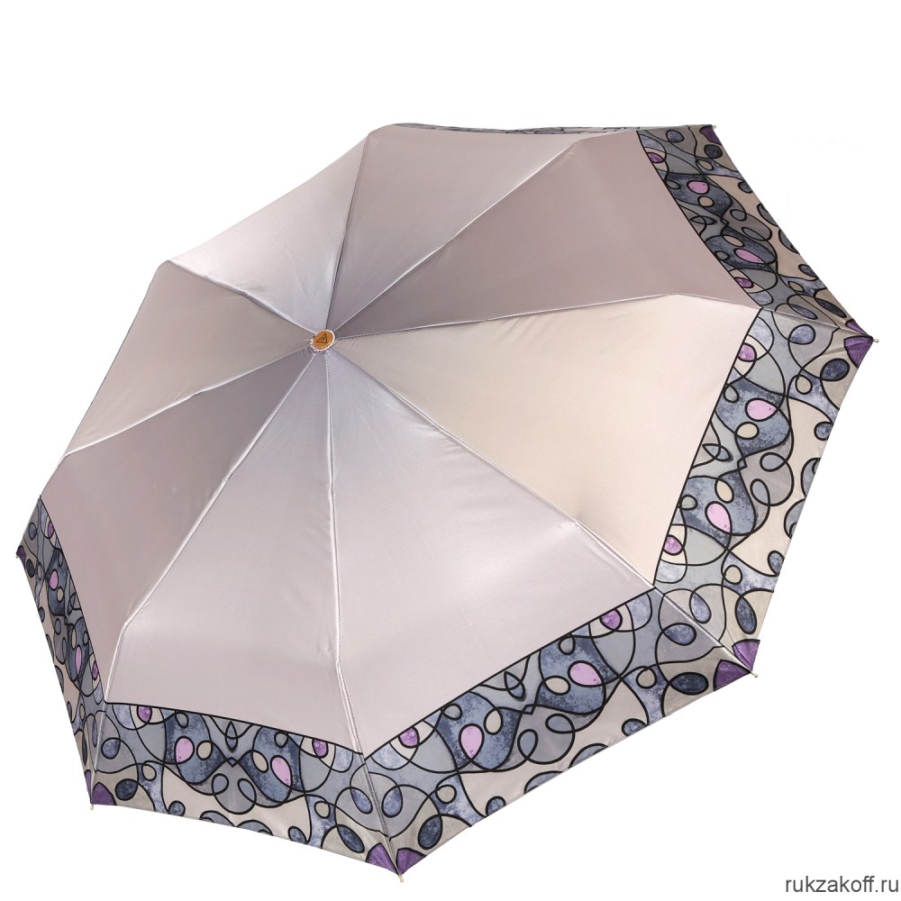 Женский зонт Fabretti L-20261-13 облегченный автомат, 3 сложения, сатин бежевый