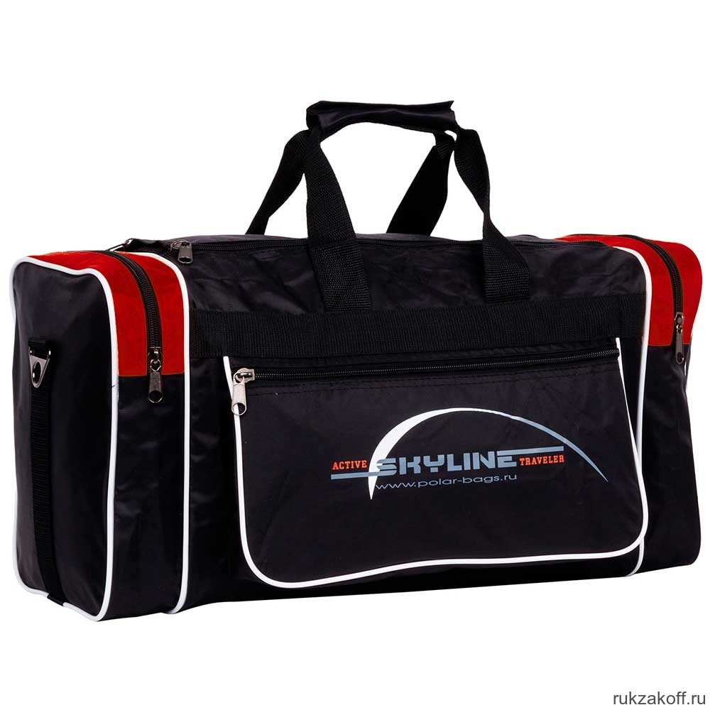 Спортивная сумка Polar 6007с Черный (бордовые вставки)