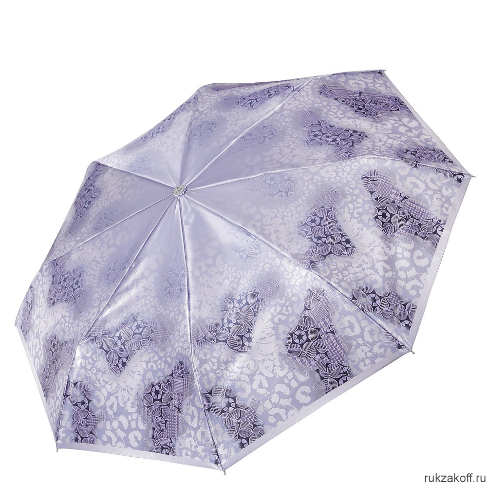 Женский зонт Fabretti L-20134-10 облегченный суперавтомат, 3 сложения,cатин фиолетовый