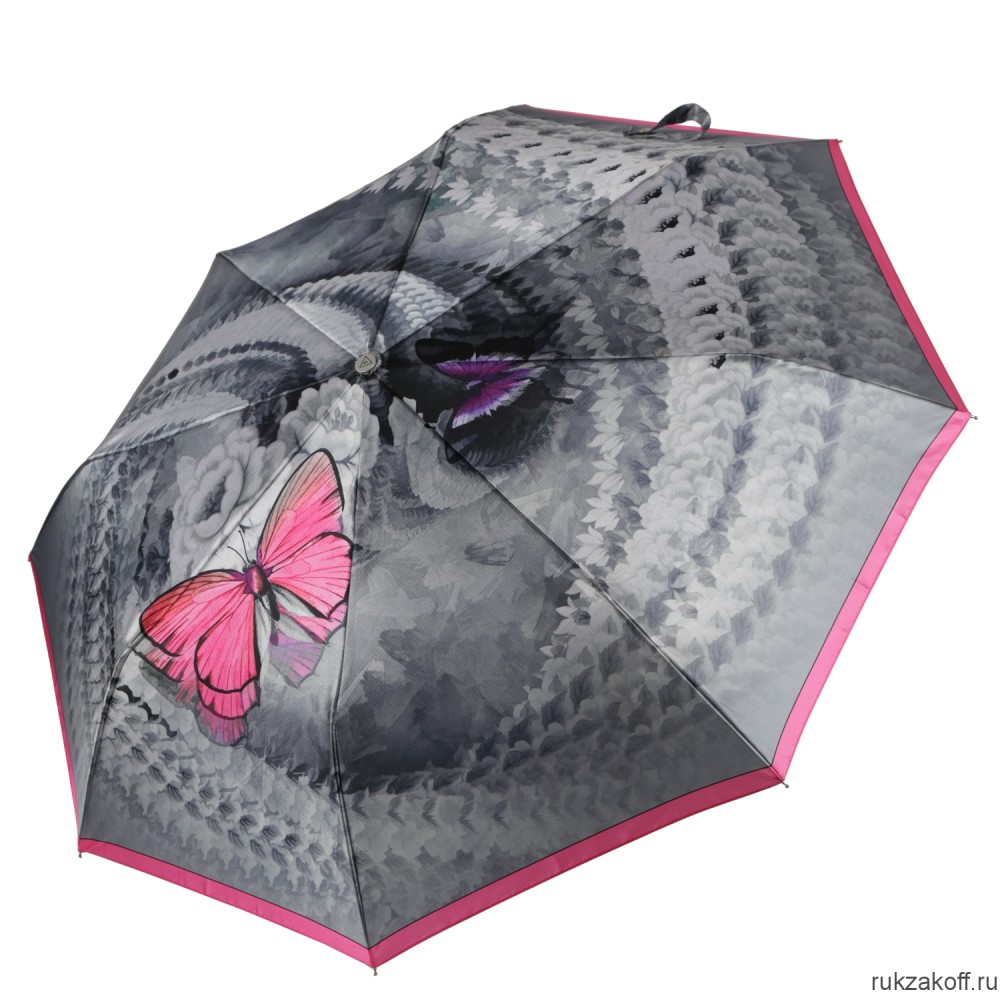 Женский зонт Fabretti UFLS0040-5 облегченный,  автомат, 3 сложения, сатин розовый