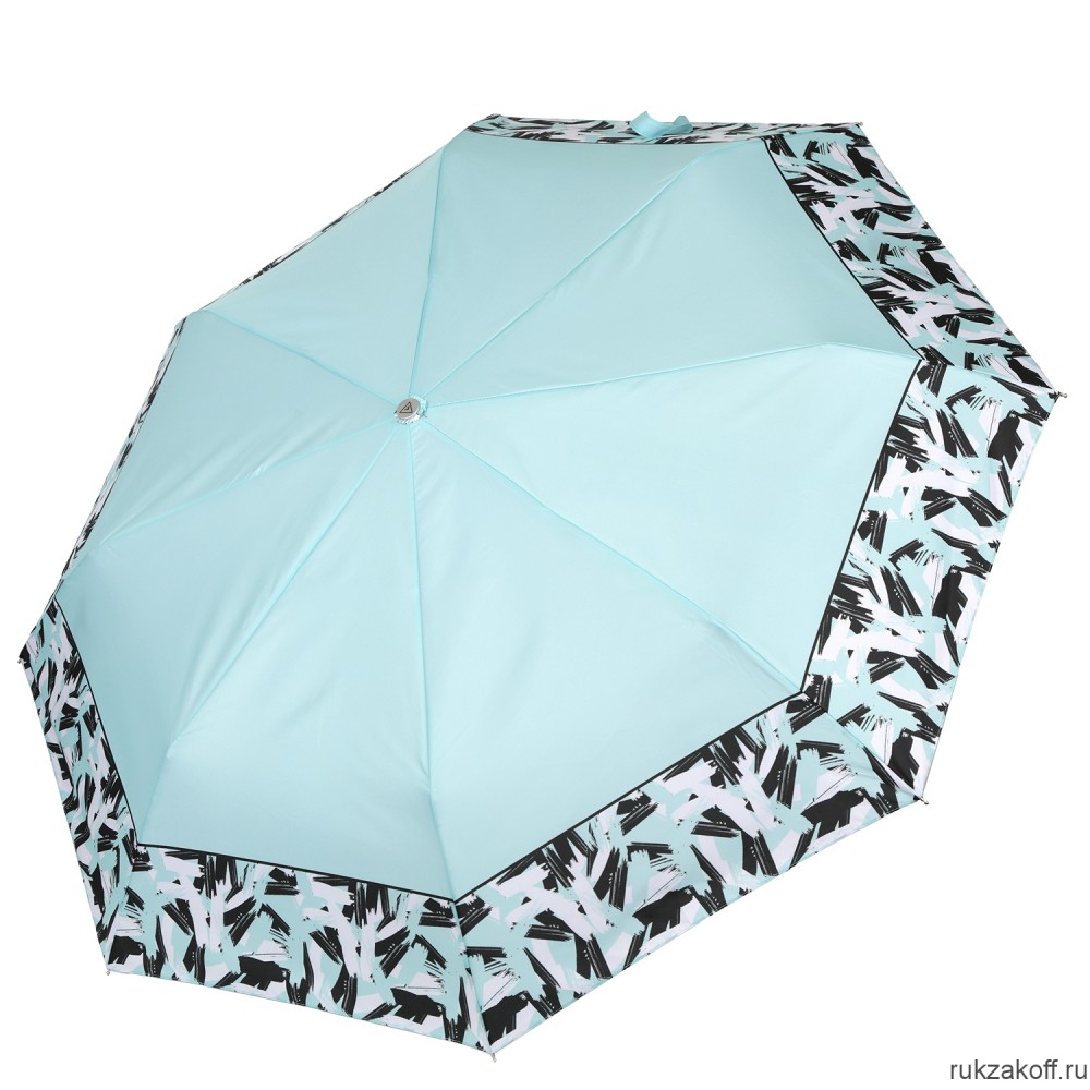 Женский зонт Fabretti L-20275-9 облегченный автомат, 3 сложения, эпонж голубой