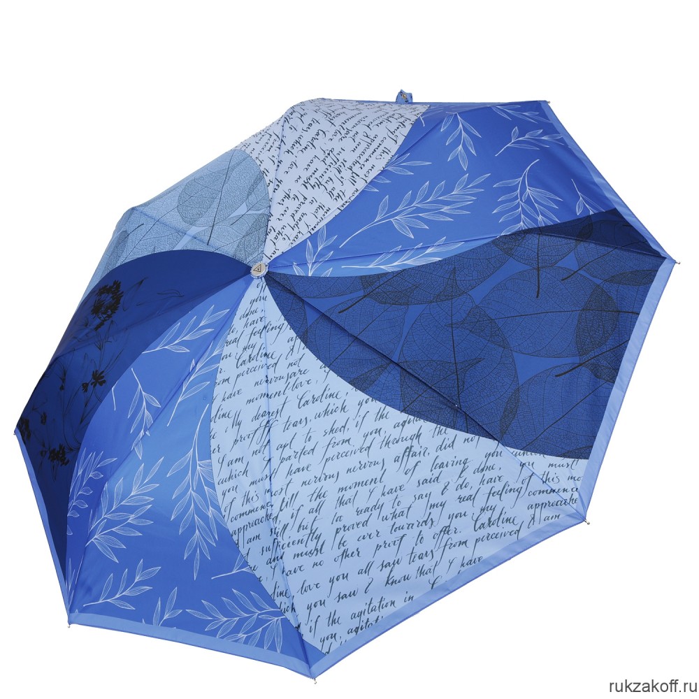 Женский зонт Fabretti L-20277-8 облегченный автомат, 3 сложения, эпонж синий