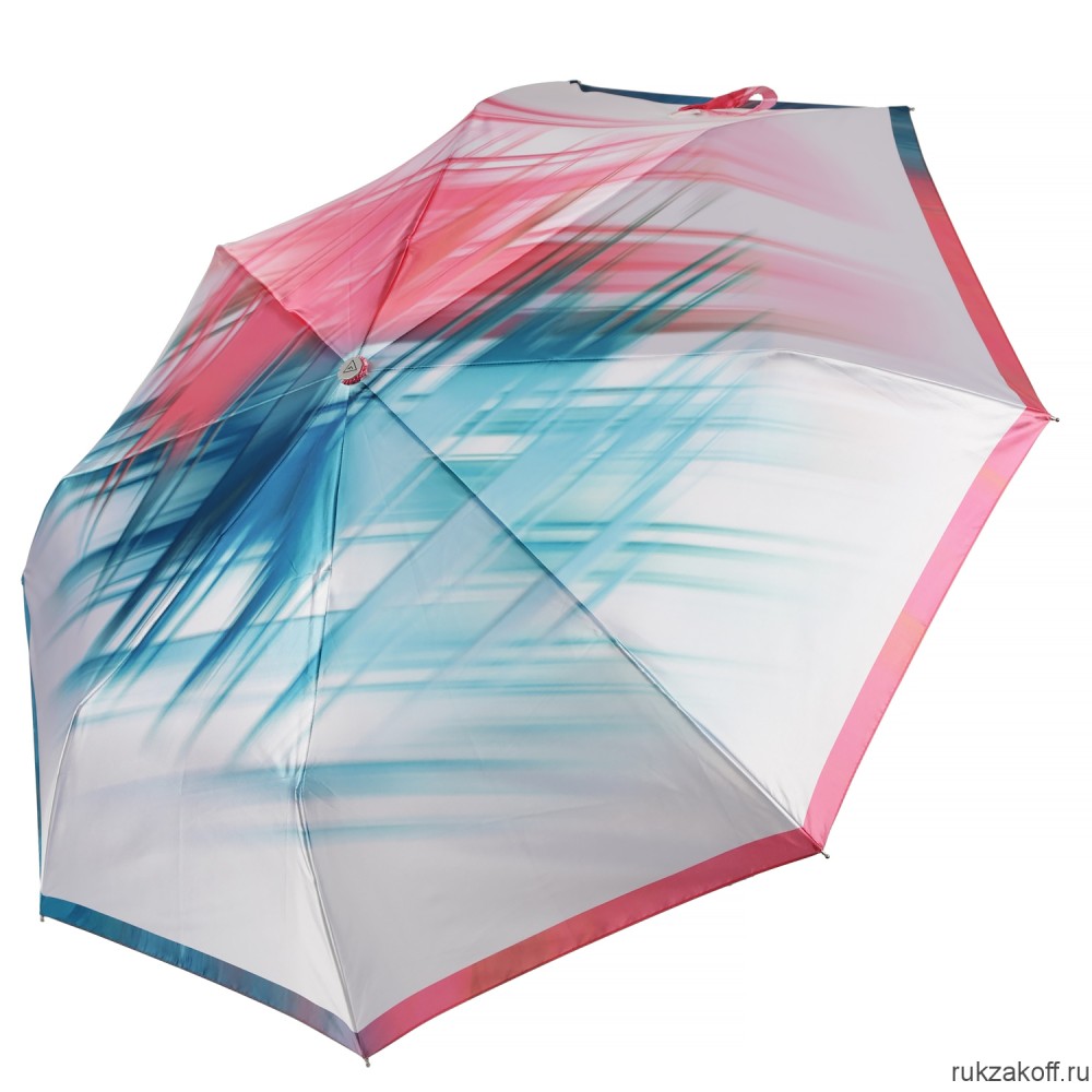 Женский зонт Fabretti UFLS0044-9 облегченный,  автомат, 3 сложения, сатин голубой