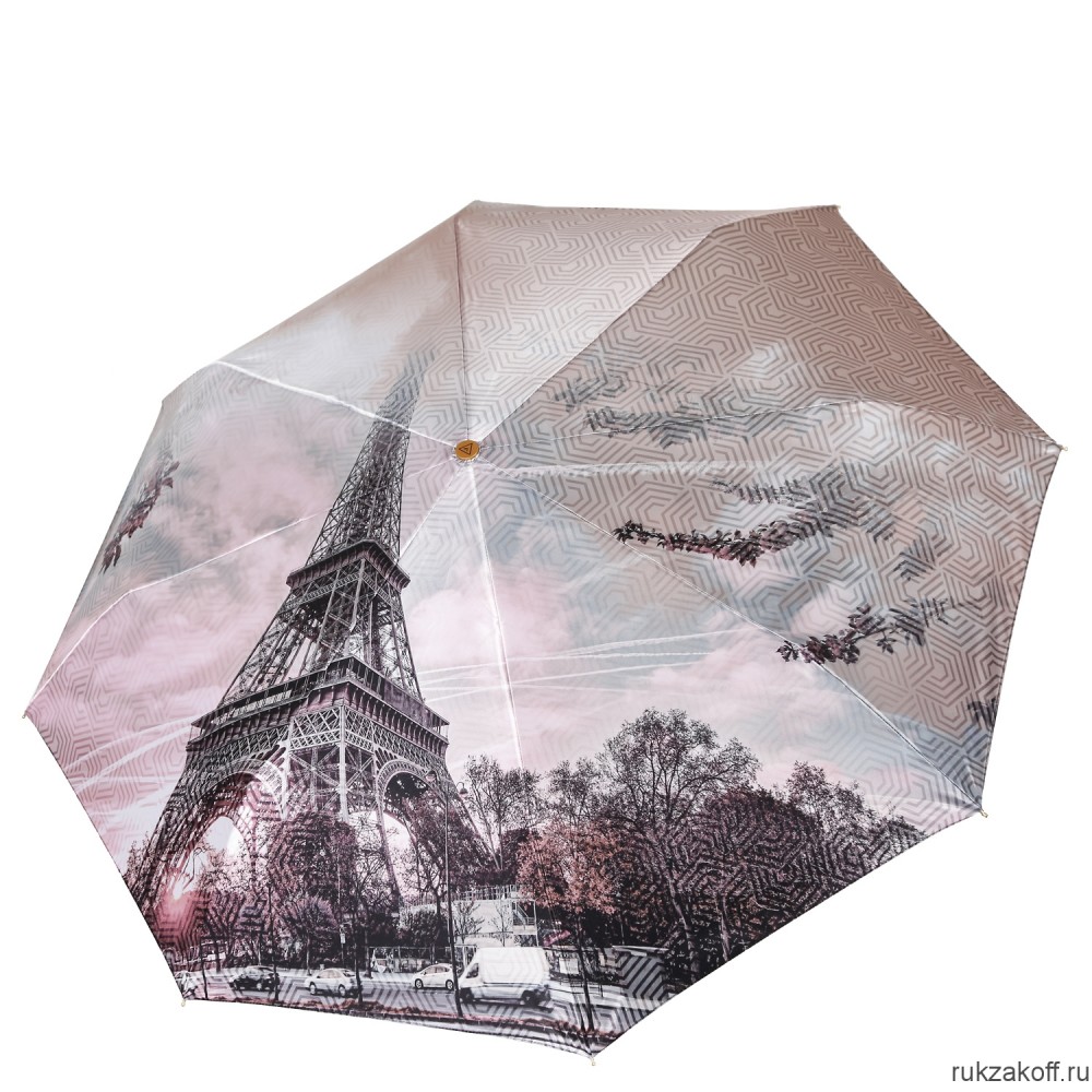Женский зонт Fabretti L-20143-5 облегченный суперавтомат, 3 сложения,cатин розовый