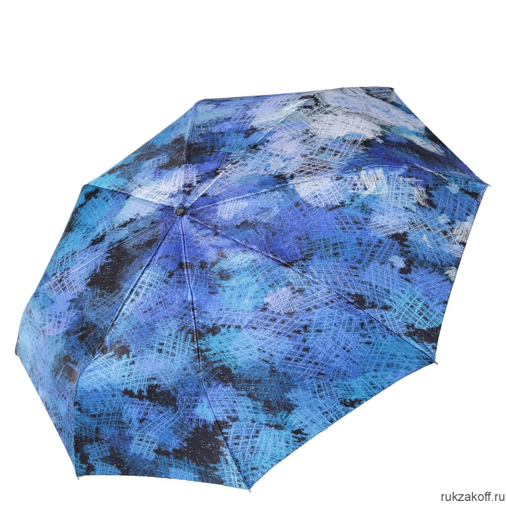 Женский зонт Fabretti S-20119-8 автомат, 3 сложения,сатин синий