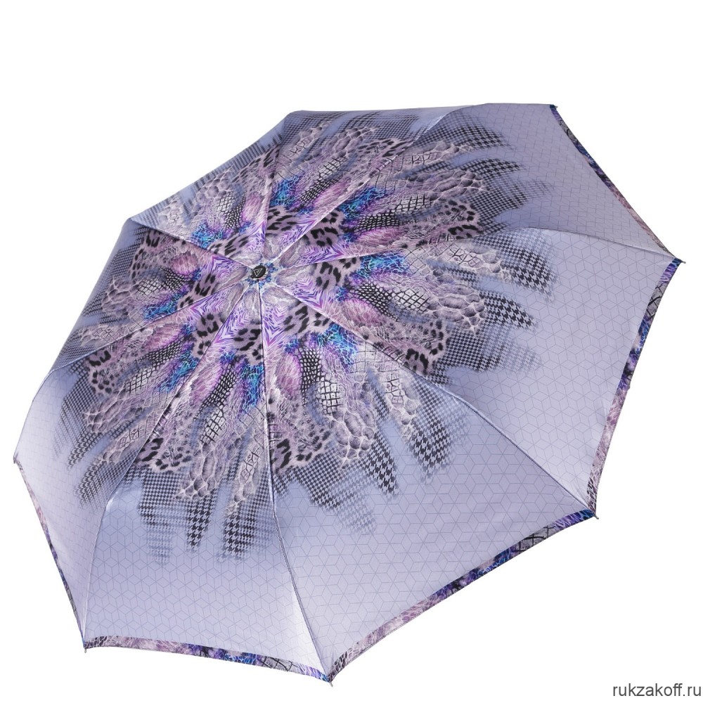 Женский зонт Fabretti S-20122-8 автомат, 3 сложения,сатин синий