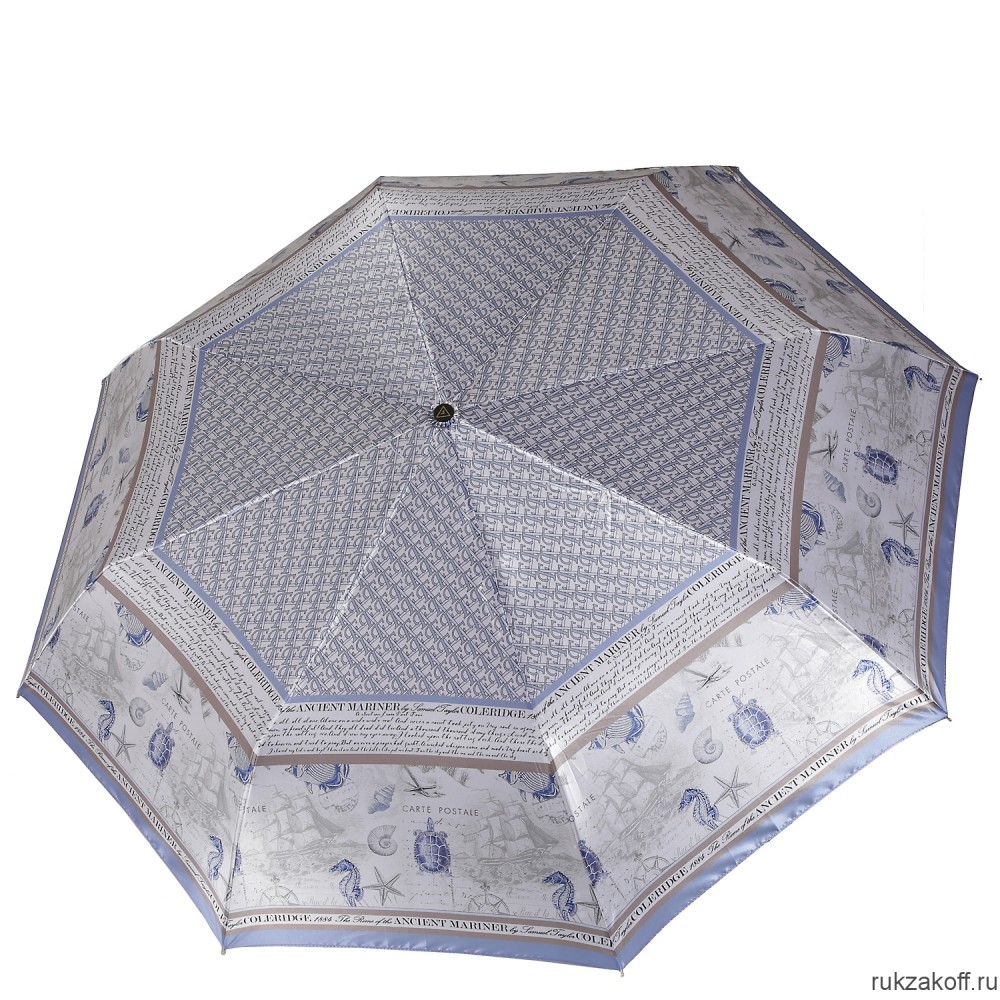 Женский зонт Fabretti S-20196-9 автомат, 3 сложения, сатин голубой