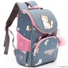 Рюкзак школьный с мешком GRIZZLY RAm-384-9 серый