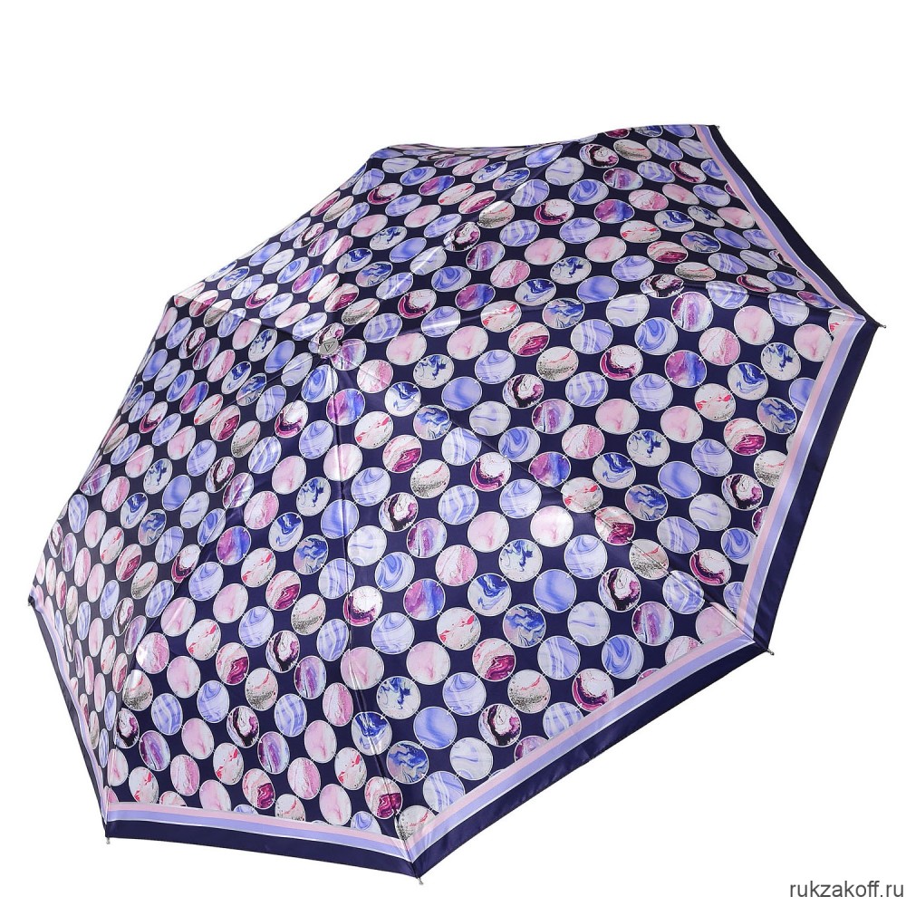 Женский зонт Fabretti L-20149-10 облегченный суперавтомат, 3 сложения,cатин фиолетовый