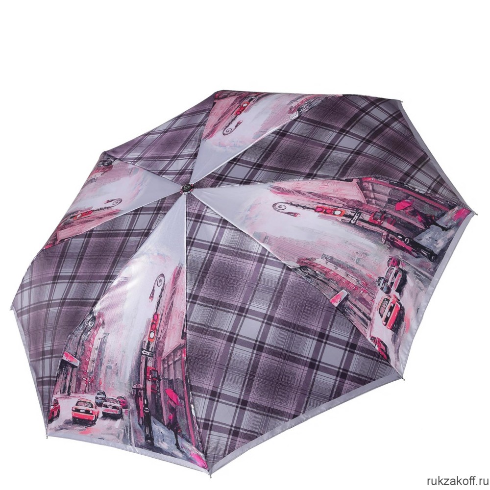 Женский зонт Fabretti S-20130-5 автомат, 3 сложения,сатин розовый