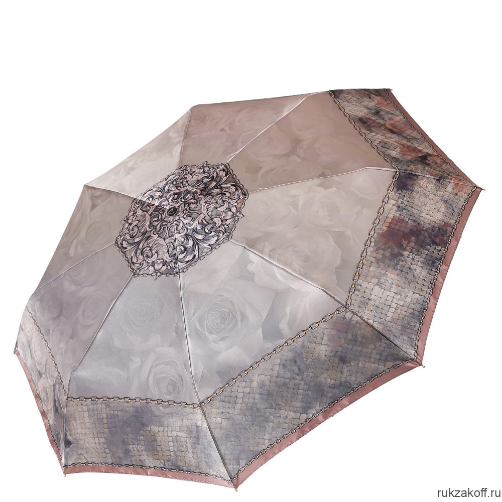 Женский зонт Fabretti S-20136-12 автомат, 3 сложения,сатин коричневый