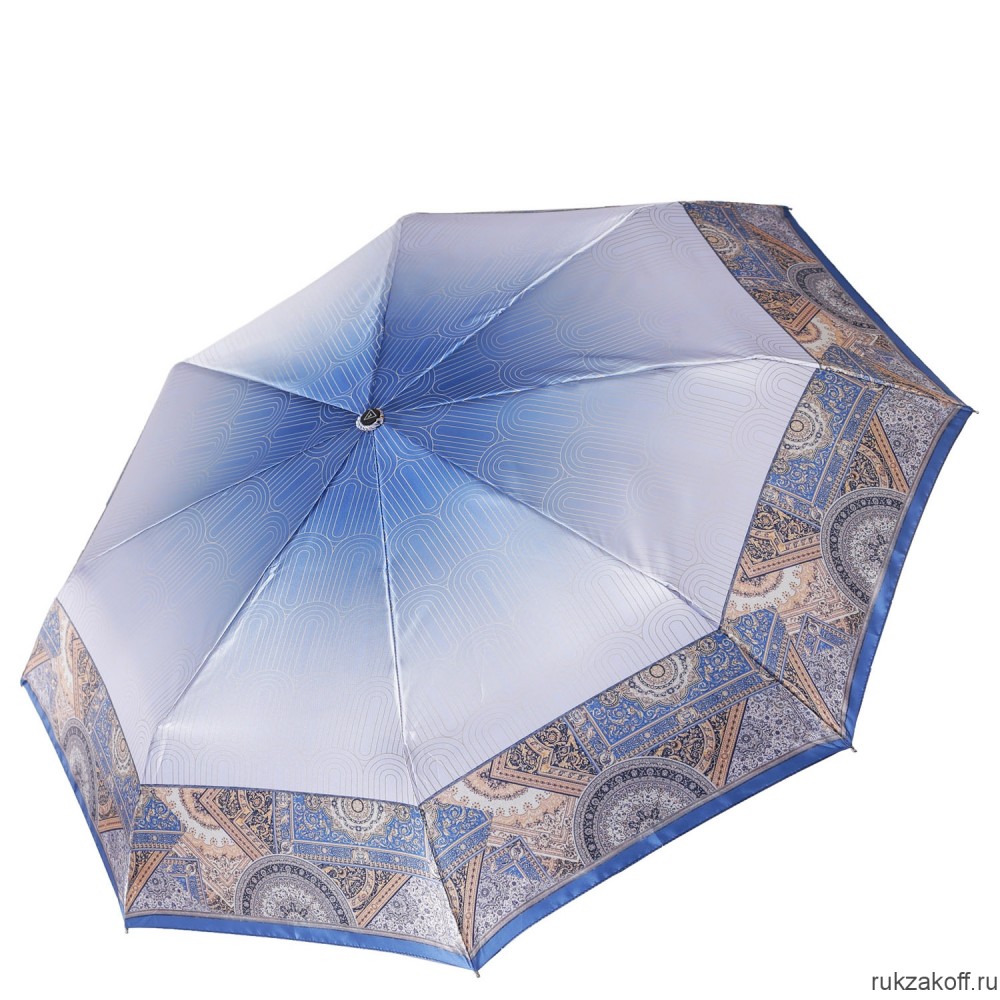 Женский зонт Fabretti S-20139-9 автомат, 3 сложения,сатин голубой