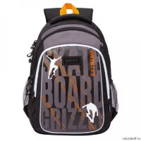 Рюкзак школьный Grizzly RB-152-2 черный - оранжевый