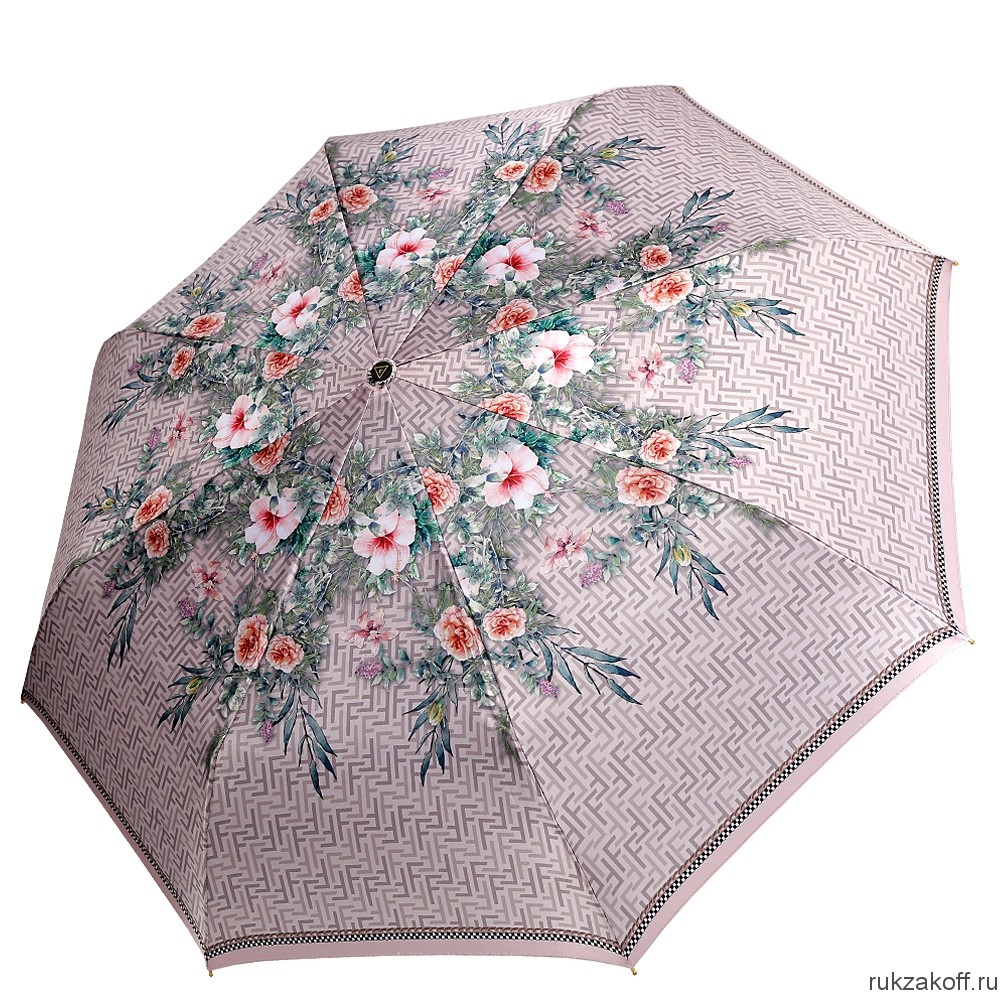 Женский зонт Fabretti S-20164-5 автомат, 3 сложения,сатин розовый