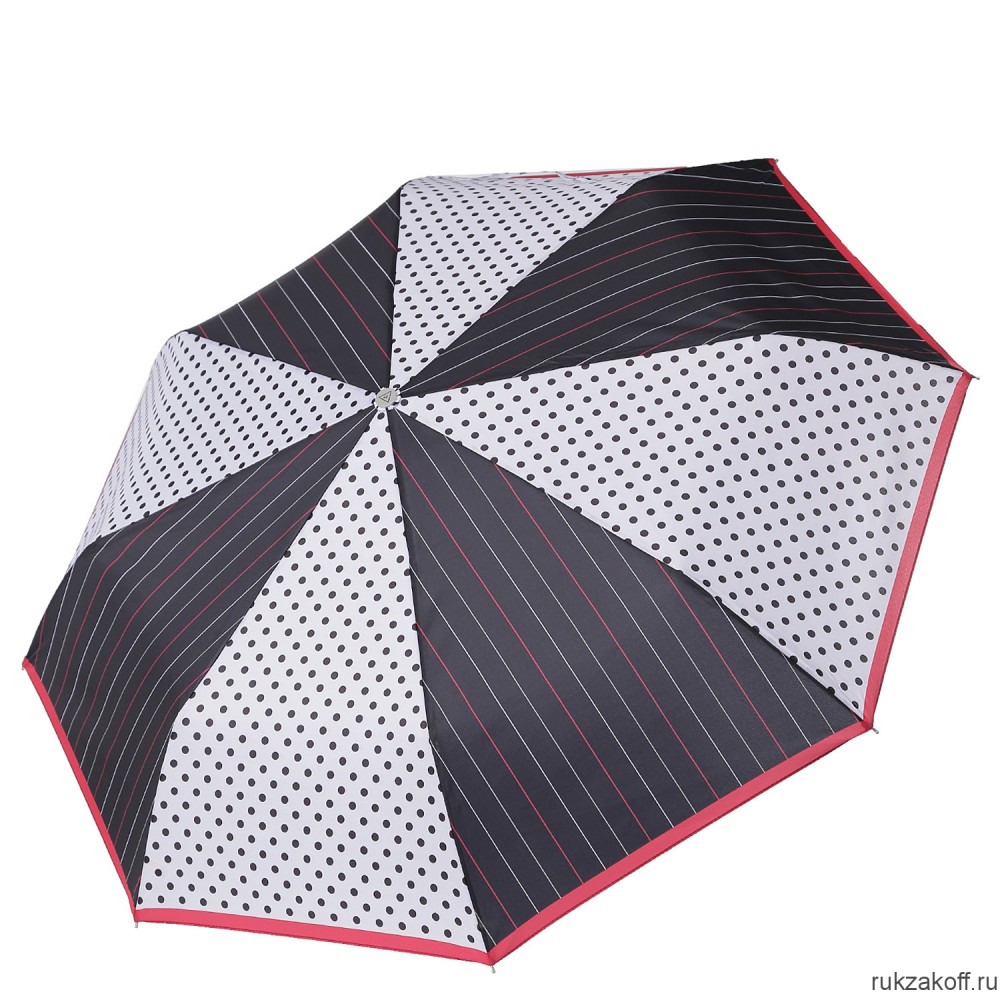 Женский зонт Fabretti L-20164-2 облегченный суперавтомат, 3 сложения,эпонж черный
