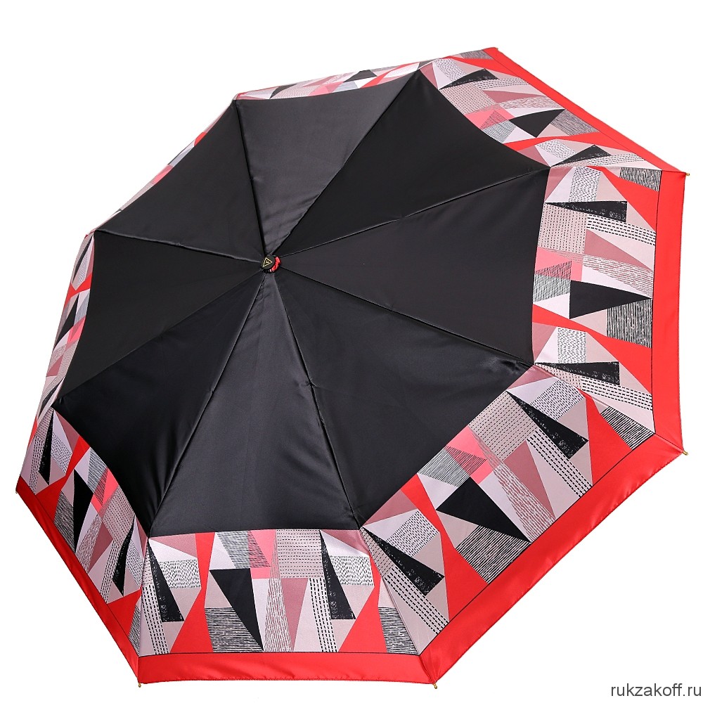 Женский зонт Fabretti S-20173-2 автомат, 3 сложения,сатин красный