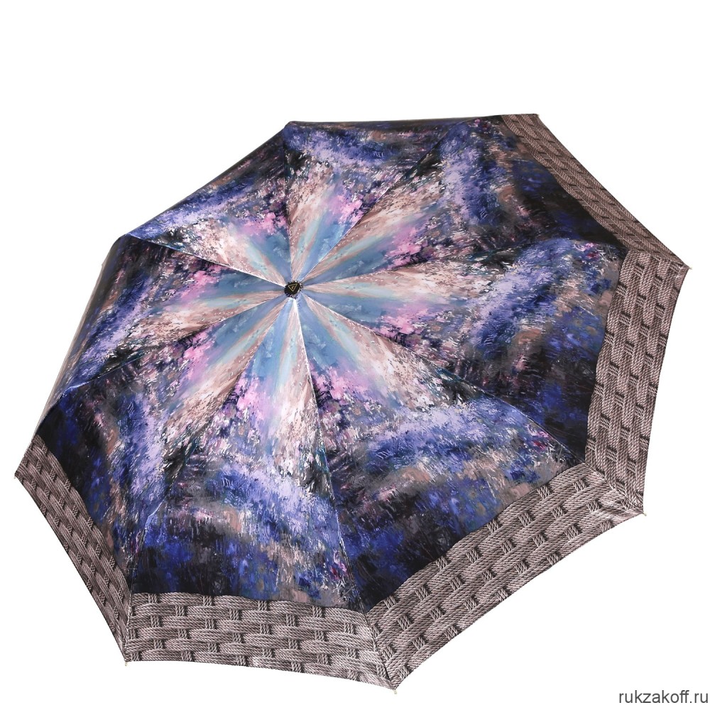 Женский зонт Fabretti S-20182-10 автомат, 3 сложения,сатин фиолетовый