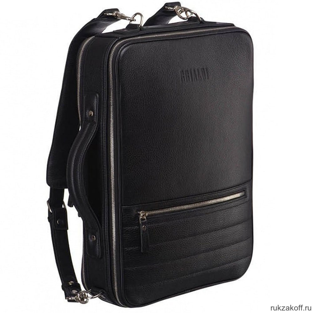Кожаный рюкзак-трансформер BRIALDI Bering relief black