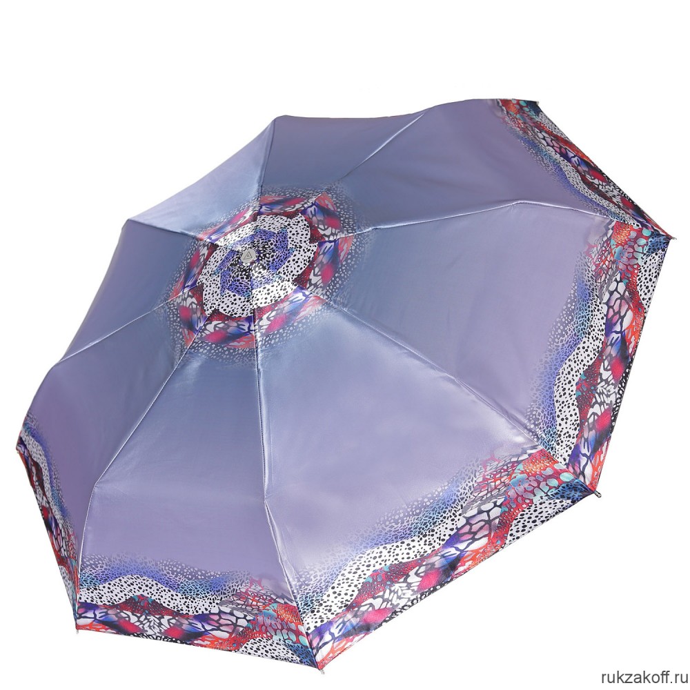 Женский зонт Fabretti L-20132-10 облегченный суперавтомат, 3 сложения,cатин фиолетовый
