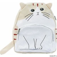 Рюкзак с ушками "Толстый кот" (белый)