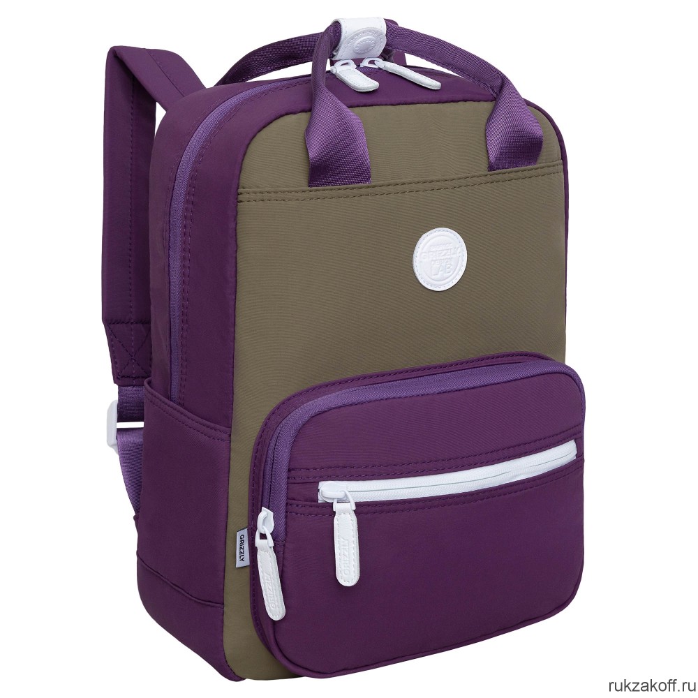 Рюкзак GRIZZLY RXL-326-3 фиолетовый - хаки