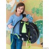 Рюкзак школьный с мешком GRIZZLY RB-258-1/1 (/1 черный - салатовый)