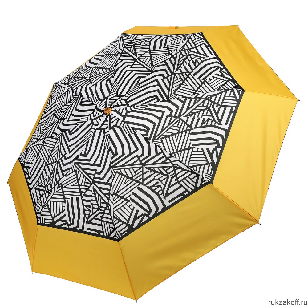 Женский зонт Fabretti L-20280-7 облегченный автомат, 3 сложения, эпонж желтый