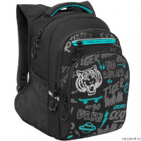 Рюкзак школьный Grizzly RB-150-3 черный - бирюзовый