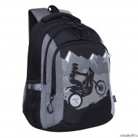 Рюкзак школьный GRIZZLY RB-252-1 черный - серый