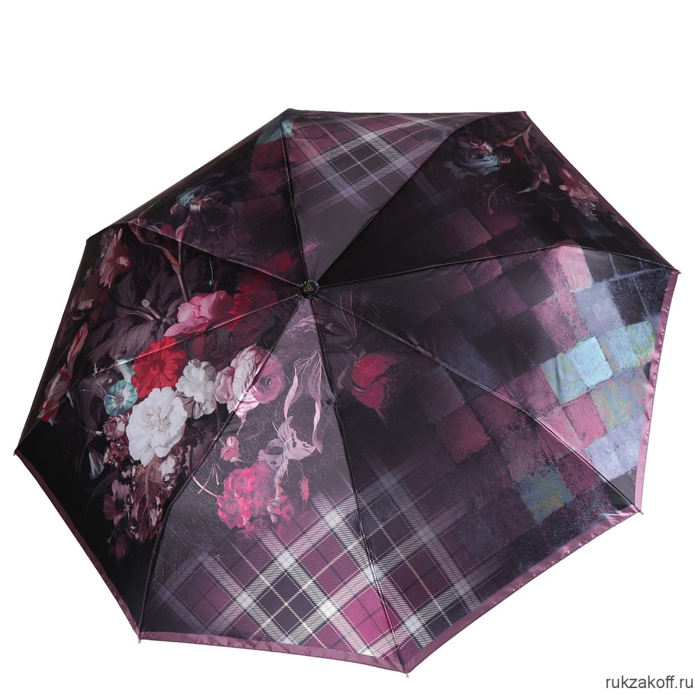 Женский зонт Fabretti S-20210-4 автомат, 3 сложения, сатин красный