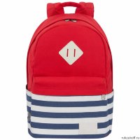 Рюкзак для девочки подростка Asgard Р-5541 КрасныйW - Полосы синие-белые