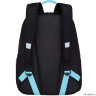 Рюкзак школьный Grizzly RB-151-1 черный - голубой