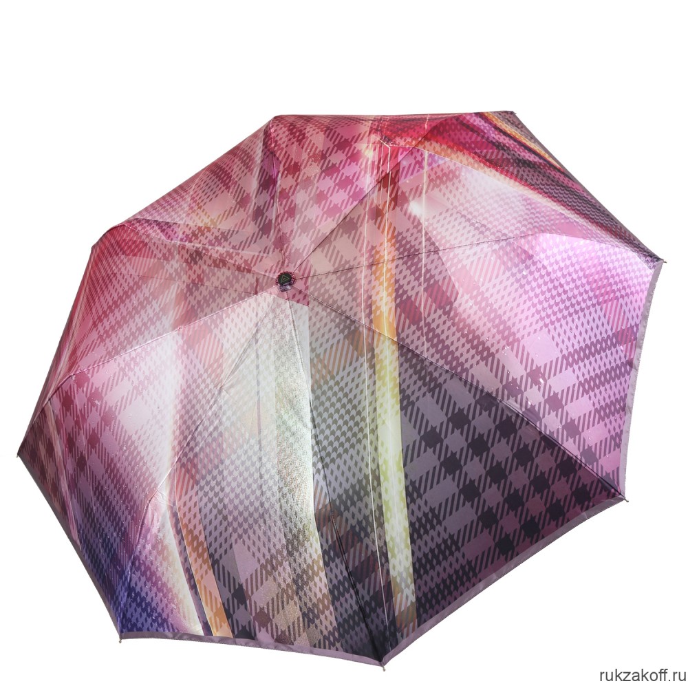 Женский зонт Fabretti S-20208-10 автомат, 3 сложения, сатин фиолетовый