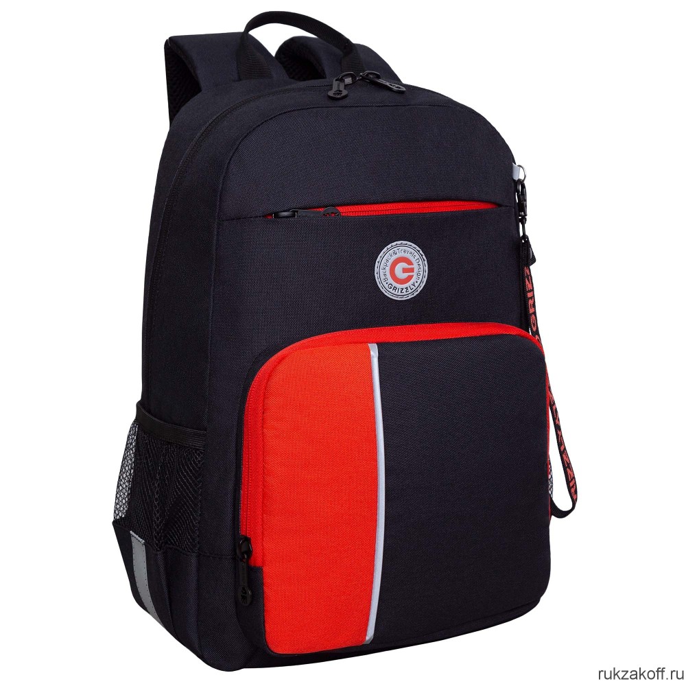 Рюкзак школьный GRIZZLY RB-355-2 черный - красный