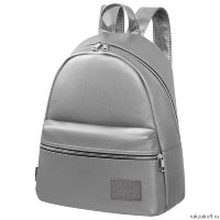 Женский кожаный рюкзак маленький Asgard Р-5232 Перламутр серебро