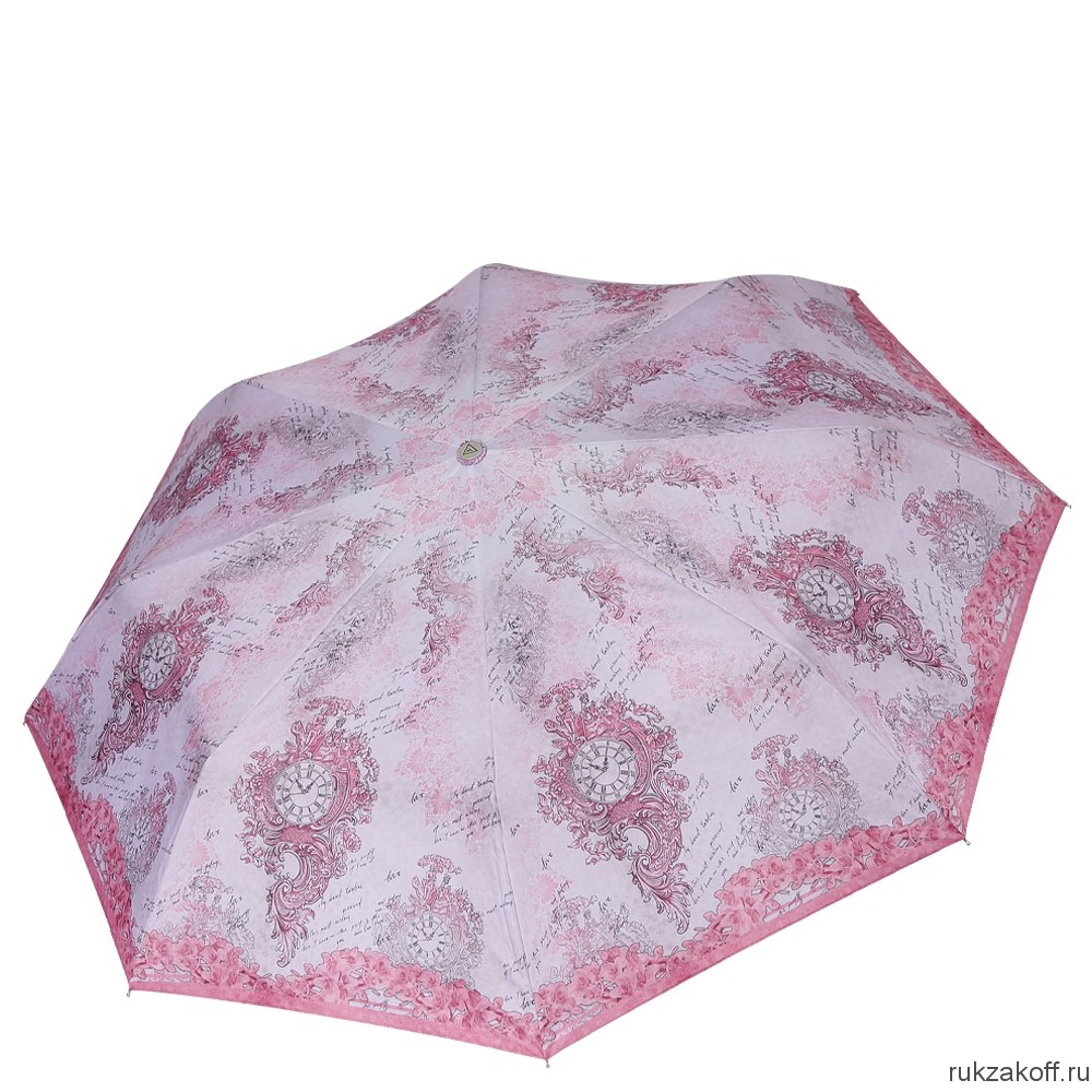 Женский зонт Fabretti L-19114-1 облегченный суперавтомат, 3 сложения, эпонж розовый