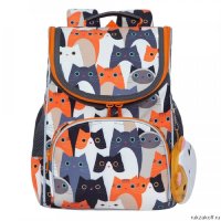 Рюкзак школьный с мешком Grizzly RAm-184-12 котики рыжие