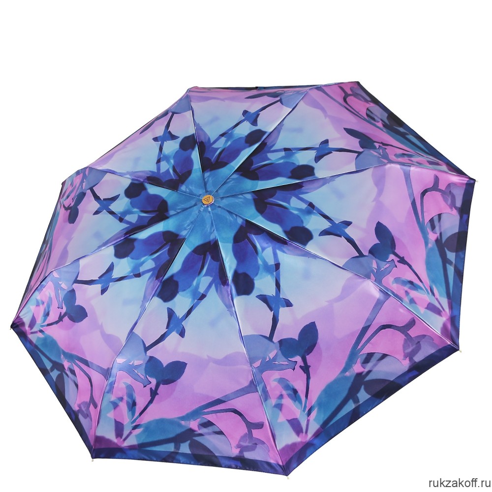 Женский зонт Fabretti L-20217-10 облегченный суперавтомат, 3 сложения,сатин фиолетовый